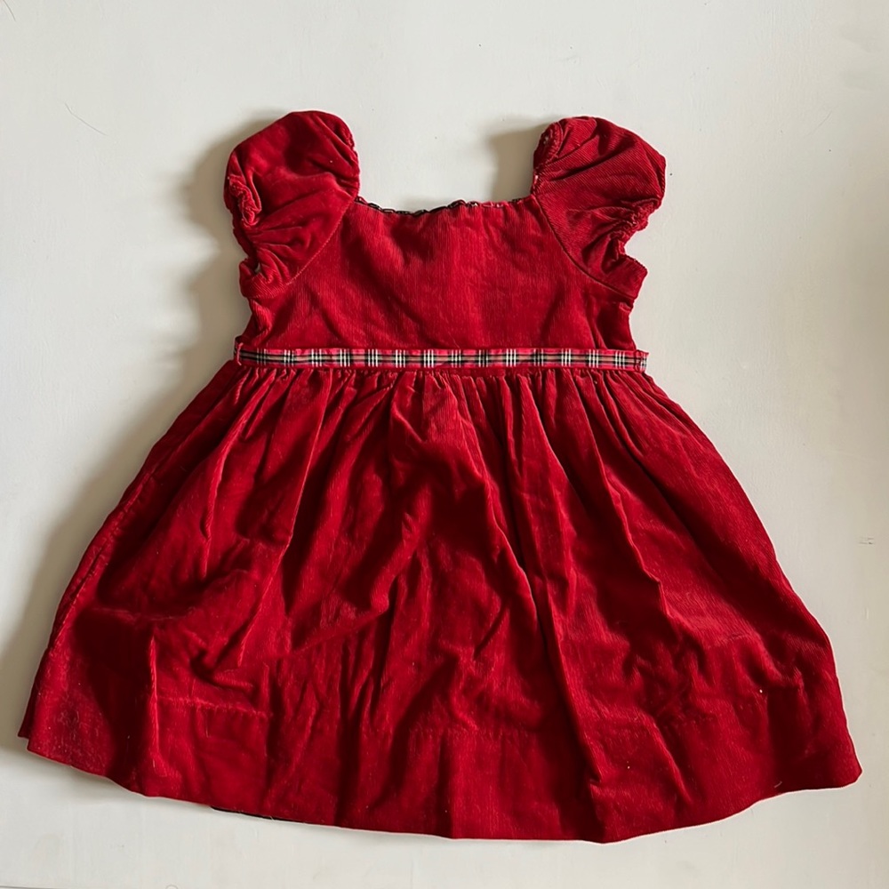 ralph lauren red corduroy dress